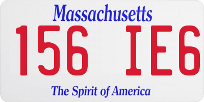 MA license plate 156IE6