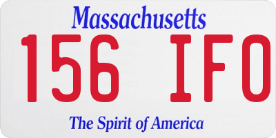 MA license plate 156IF0
