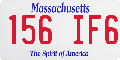 MA license plate 156IF6
