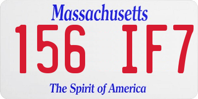 MA license plate 156IF7