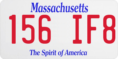 MA license plate 156IF8