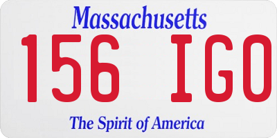 MA license plate 156IG0
