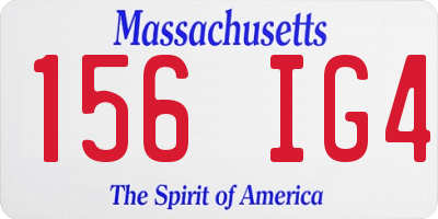 MA license plate 156IG4