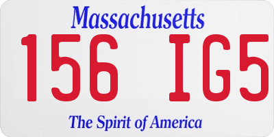 MA license plate 156IG5
