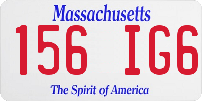 MA license plate 156IG6