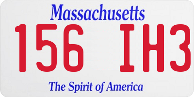 MA license plate 156IH3