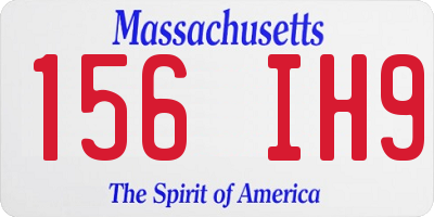 MA license plate 156IH9