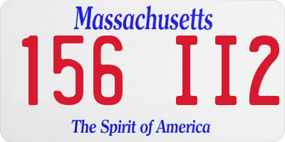 MA license plate 156II2