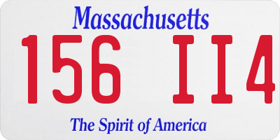 MA license plate 156II4