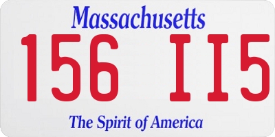 MA license plate 156II5