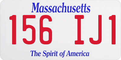 MA license plate 156IJ1