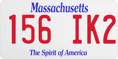 MA license plate 156IK2