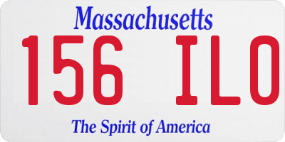 MA license plate 156IL0