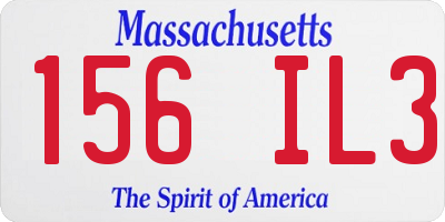 MA license plate 156IL3