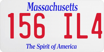 MA license plate 156IL4