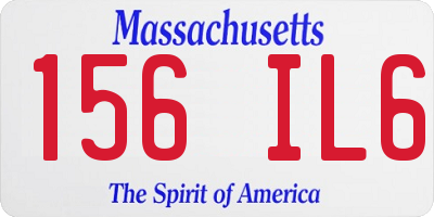 MA license plate 156IL6