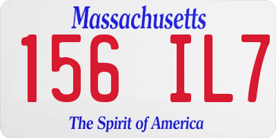 MA license plate 156IL7