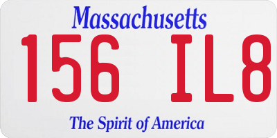MA license plate 156IL8