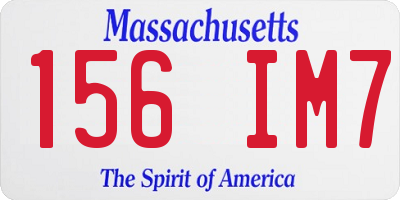 MA license plate 156IM7