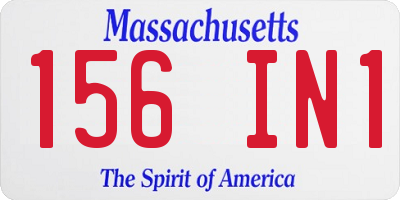 MA license plate 156IN1