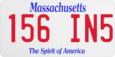 MA license plate 156IN5
