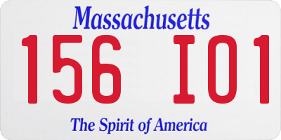 MA license plate 156IO1