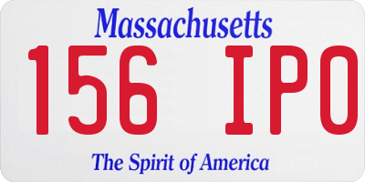 MA license plate 156IP0