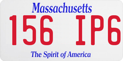 MA license plate 156IP6