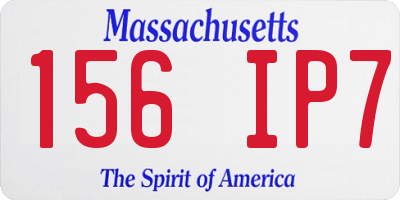 MA license plate 156IP7