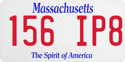 MA license plate 156IP8