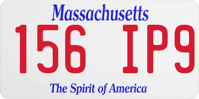 MA license plate 156IP9