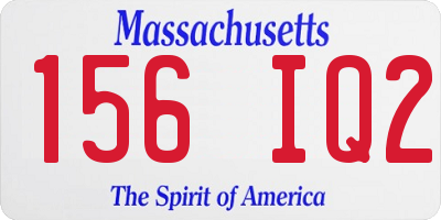 MA license plate 156IQ2