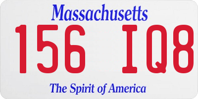 MA license plate 156IQ8