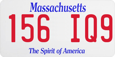 MA license plate 156IQ9