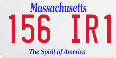 MA license plate 156IR1