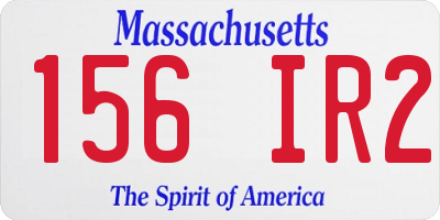 MA license plate 156IR2