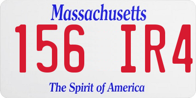 MA license plate 156IR4