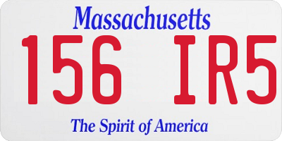 MA license plate 156IR5