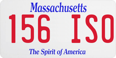 MA license plate 156IS0