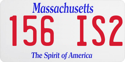 MA license plate 156IS2