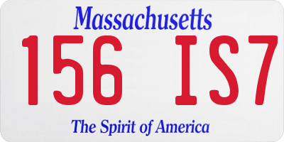 MA license plate 156IS7