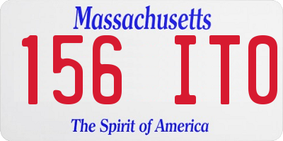 MA license plate 156IT0