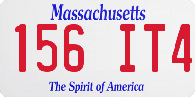 MA license plate 156IT4