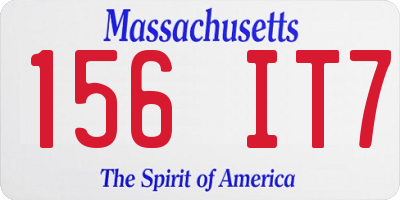 MA license plate 156IT7