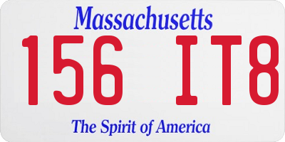 MA license plate 156IT8