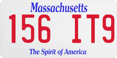 MA license plate 156IT9