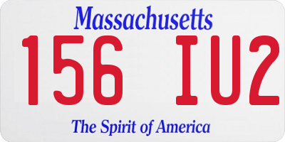 MA license plate 156IU2