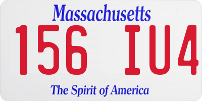 MA license plate 156IU4