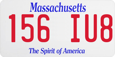 MA license plate 156IU8