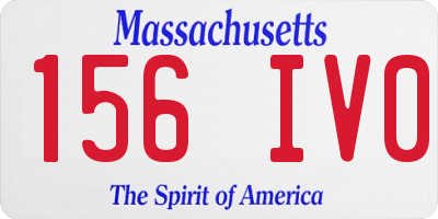 MA license plate 156IV0